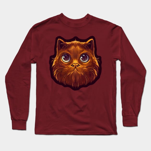 Bigfloof, Kryptid Kitty, Bigfoot Cryptid Cat Long Sleeve T-Shirt by Artsy Sharo